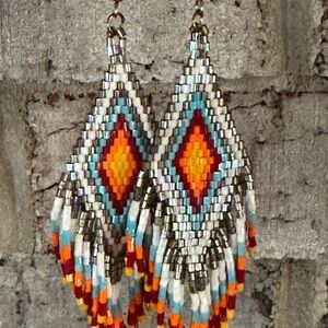 Beautifully Beaded Dangle Pierced Earrings